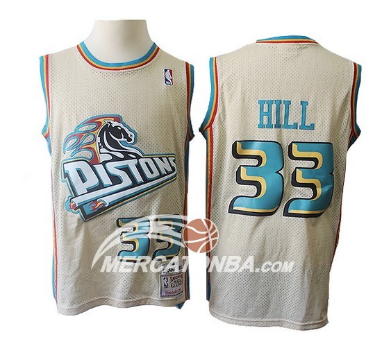 Maglia NBA Pistons Grant Hill Retro Crema